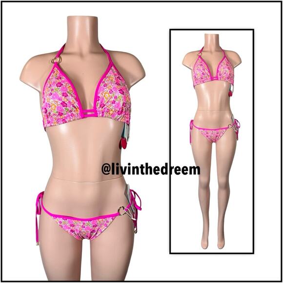 Beach Bunny Ella Triangle Top DD & Thong Bottom M or XL $216 - Picture 3 of 13